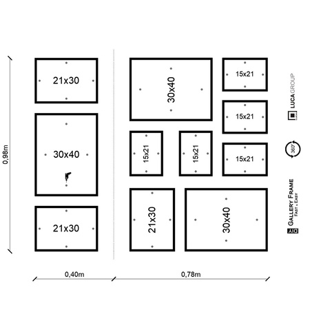 Zestaw ramek PINIA 3 GF0038 - galeria ramek na 11 zdjęć
