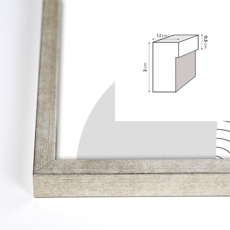 Ramka na zdjęcia drewniana UNO S Srebrna 40x60 cm