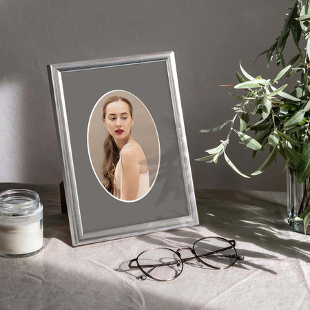 Passe partout 10x15 (6x9) OWAL SZARY FOG