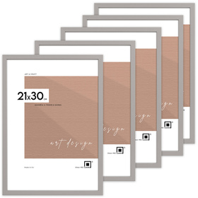 Pakiet 5 szt. szarych ramek drewnianych na zdjęcia PINIA 05 21x30 cm