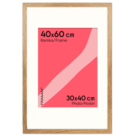 Brązowa ramka na zdjęcia HEN PASS 01 40x60 cm z passe partout 30x40