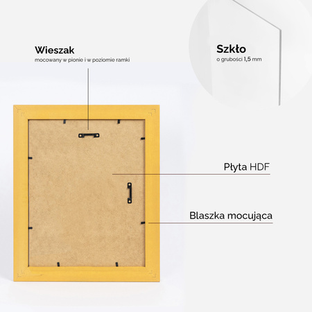 Ramka drewniana złota na zdjęcia DRZG M Z 24x30 cm