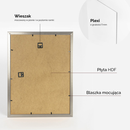 Srebrna ramka na zdjęcia HEN PASS S 30x40 cm z passe partout (21x30 cm)