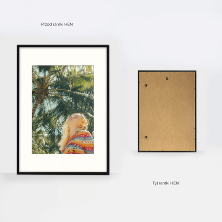 Czarna ramka na zdjęcia HEN PASS 2 70x100 cm z passe partout 70x100 (50x70)