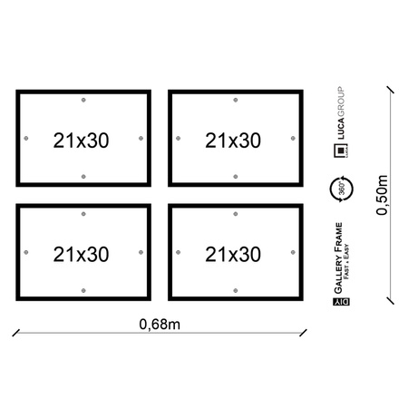 Zestaw ramek PINIA 2 GF0016 - galeria ramek na 4 zdjęcia