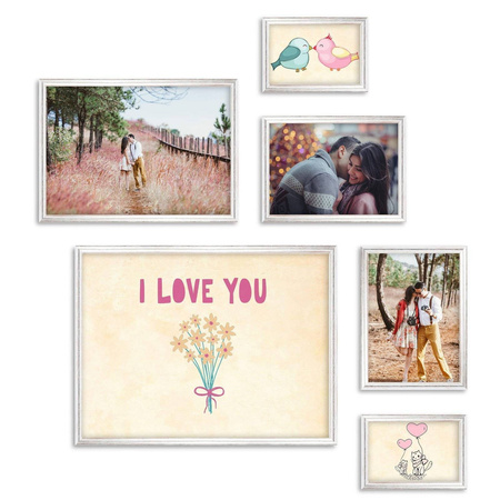 Zestaw srebrnych ramek galeria HIT 1 S GF0010