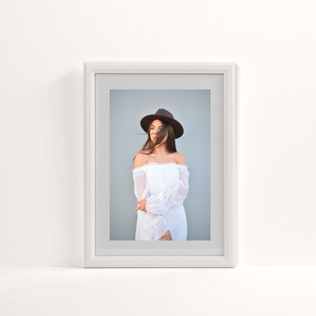 Pakiet 5 szt. białych ramek drewnianych na zdjęcia DRWA 1 10x15 cm