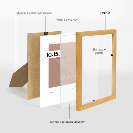 Naturalna ramka drewniana na zdjęcia PINIA 0 10x15 cm