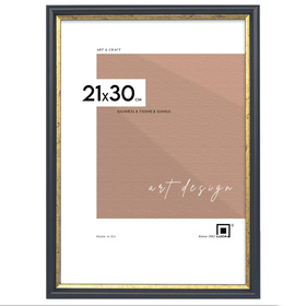 Czarna ramka drewniana ze złotym paskiem DRI CL 2 21x30 cm