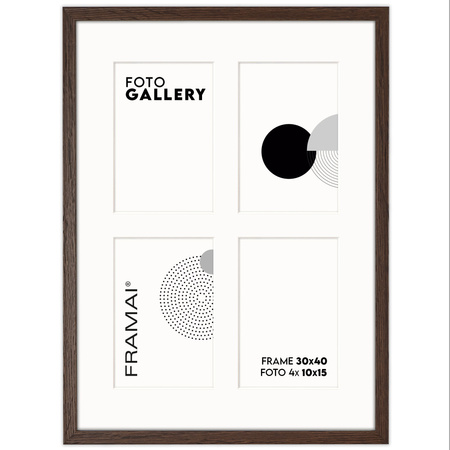 Foto Galeria 30x40 cm kolor brązowy Ramka na 4 zdjęcia 10x15 cm z Passe Partout