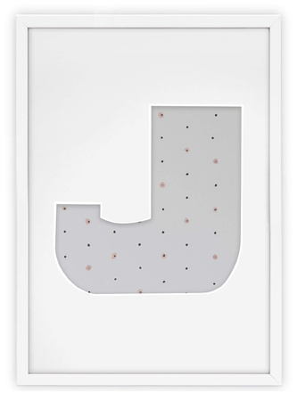 Ramka na zdjęcia LITERKA "J" 21x30 cm biała z białym passe partout