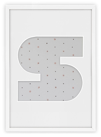 Ramka na zdjęcia LITERKA "S" 21x30 cm biała z białym passe partout