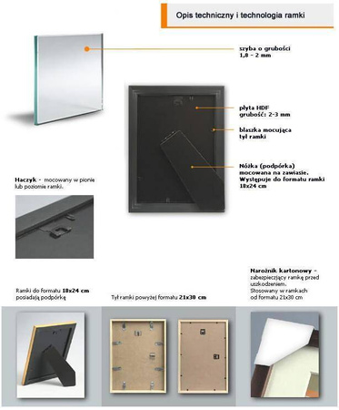 Pakiet ramek drewnianych DRZG D 1 DWUPAK 18x24 cm