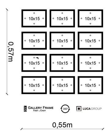 Zestaw ramek PINIA 00 GF0026 - galeria ramek na 12 zdjęć