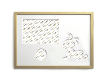 Ramka na zdjęcia do pokoju dziecięcego 21x30 cm jasne drewno z białym passe partout
