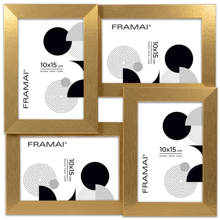 Multirama MULTI HEN 2 ramka na zdjęcia. Złota multirama na cztery zdjęcia