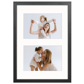 Czarna Foto Galeria 21x30 cm Ramka na 2 zdjęcia 10x15 cm z Passe Partou