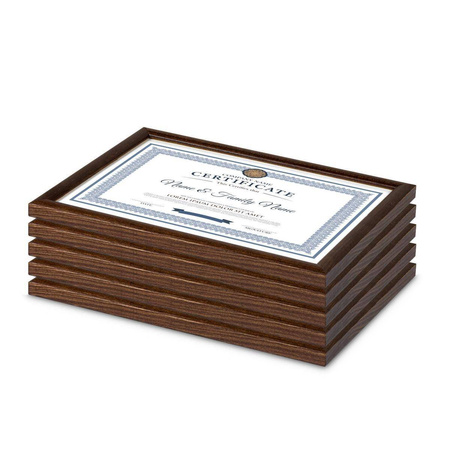 Pakiet 5 szt. brązowych ramek drewnianych na zdjęcia HIT 4 15x21 cm