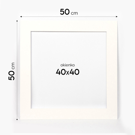 Passe partout 50x50 cm (40x40 cm) BIAŁY SNOW WHITE
