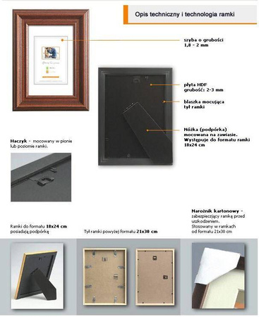 Ramka drewniana na zdjęcia DRZ S 44 21x30 cm