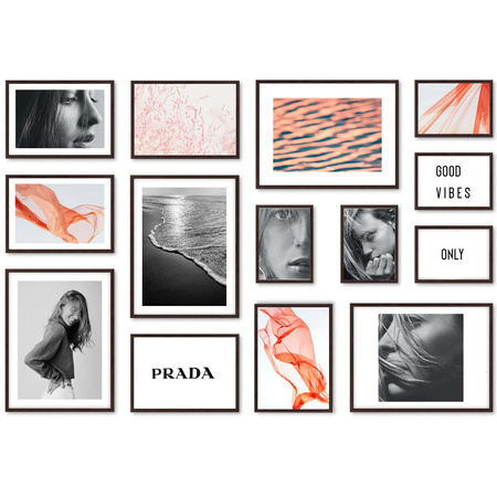 Zestaw brązowych ramek galeria Pinia 4 GF0001