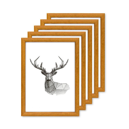 Pakiet 5 szt. ramek na zdjęcia ciepłe drewno HIT 10 10x15 cm