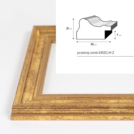 Ramka drewniana złota na zdjęcia DRZG M Z 30x45 cm