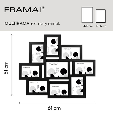 Multirama MULTI HEN 2 ramka na zdjęcia na 9 zdjęć - czarna