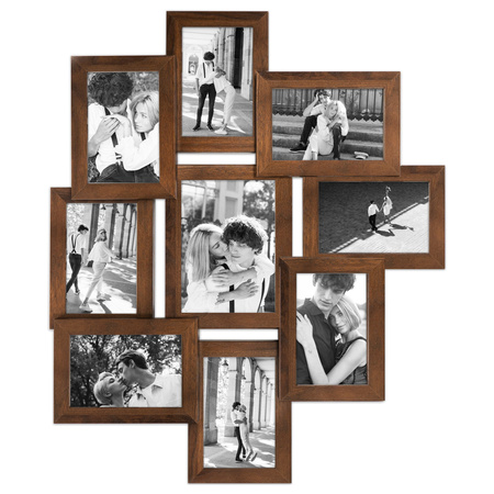 Multirama MULTI HEN 4 ramka na zdjęcia na 9 zdjęć - brązowa