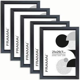 Pakiet 5 szt. czarnych ramek z tworzywa FOR A4