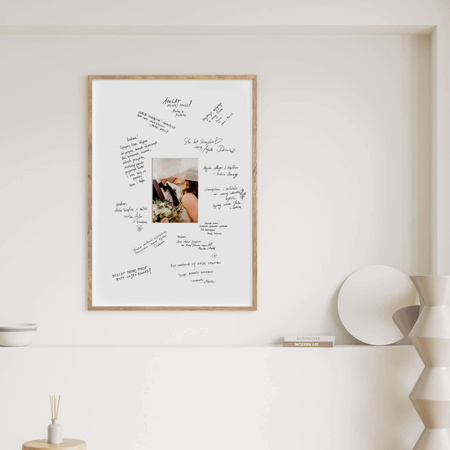 Ramka z passe partout pamiątkowa na Wesele - kolor dąb 50x70 cm