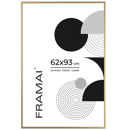 Złota ramka aluminiowa QAL 62x93 cm
