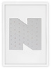Ramka na zdjęcia LITERKA "N" 21x30 cm biała z białym passe partout