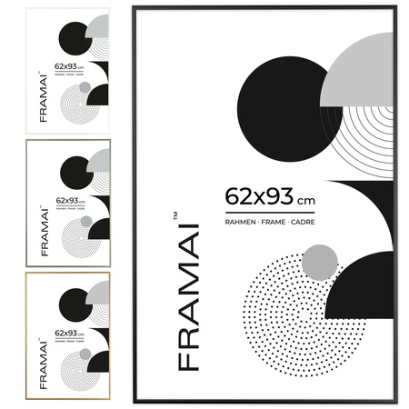 Czarna ramka aluminiowa QAL 62x93 cm