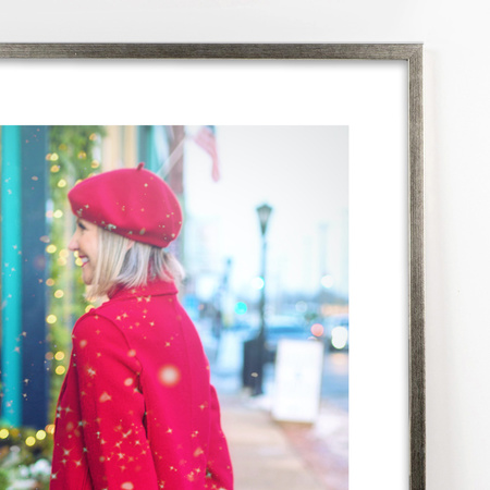 Ramka na zdjęcia drewniana UNO S Srebrna 40x60 cm