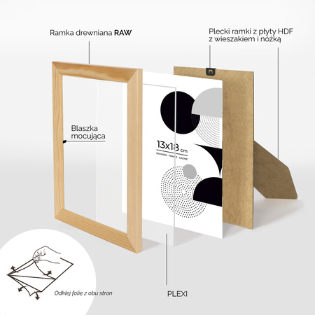 Ramka z drewna surowego na zdjęcia RAW 13x18 cm