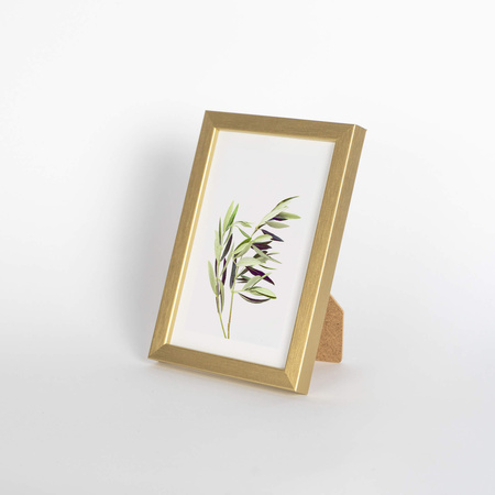 Złota ramka drewniana na zdjęcia PINIA Z 10x15 cm