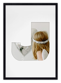 Ramka na zdjęcia LITERKA "J" 21x30 cm czarna z białym passe partout