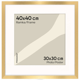 Złota ramka na zdjęcia HEN PASS Z 40x40 cm z passe partout (30x30 cm)