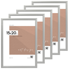 Pakiet 5 szt. srebrnych ramek aluminowych na zdjęcia ROYALL 15x20 cm