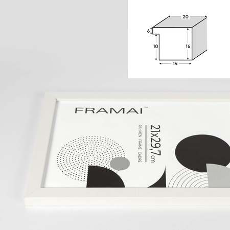 Biała ramka na zdjęcia HEN 1 21x29,7 cm