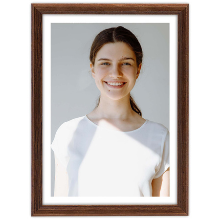 Brązowa ramka drewniana DRWA 4 15x21 cm