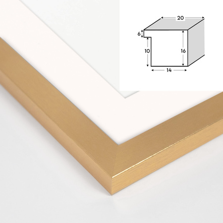 Złota ramka na zdjęcia HEN PASS Z 40x60 cm z passe partout (30x40 cm)