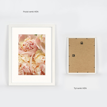 BIAŁA ramka na zdjęcia HEN PASS 1 30x40 cm z passe partout (21x30)