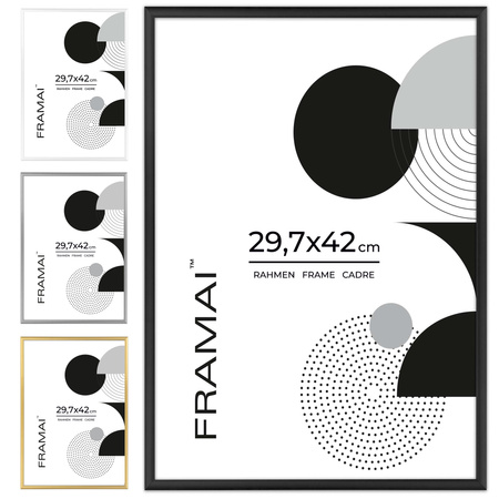 Czarna ramka aluminiowa QAL 29,7X42 cm (A3)