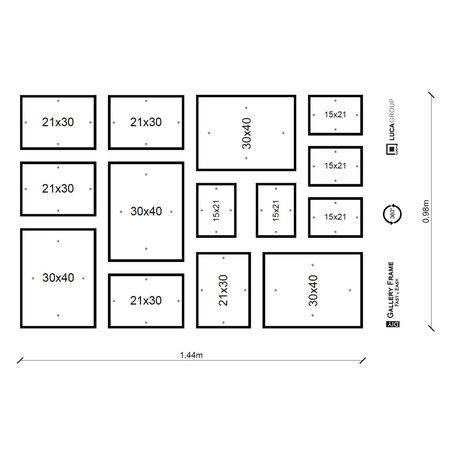 Zestaw brązowych ramek galeria Pinia 3 GF0001