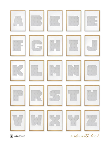 Ramka na zdjęcia LITERKA "I" 21x30 cm jasne drewno z białym passe partout