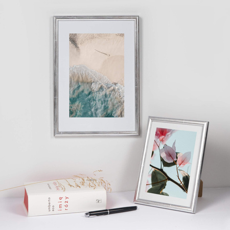 Srebrna ramka drewniana na zdjęcia EKO S2 18x24 cm