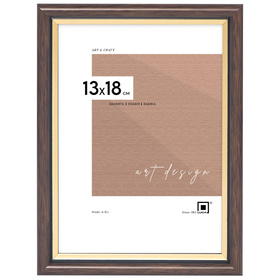 Brązowa ramka drewniana ze złotym paskiem DRI CL 4 13x18 cm