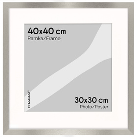Srebrna ramka na zdjęcia HEN PASS S 40x40 cm z passe partout (30x30 cm)